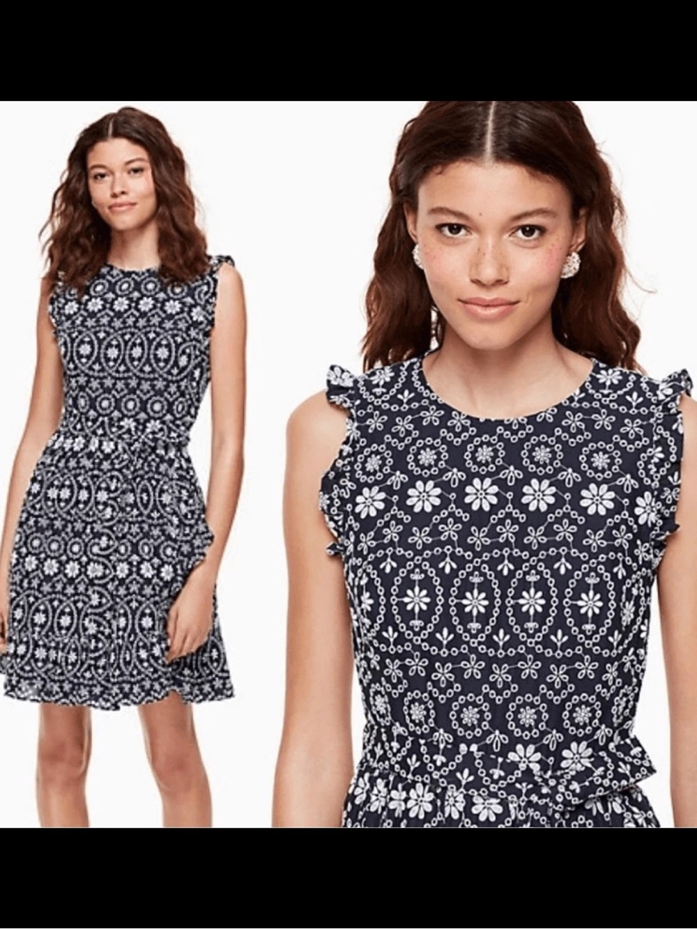 Kate Spade New York sleeveless eyelet wrap dress, “shore thing” size 2
